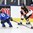 PLYMOUTH, MICHIGAN - APRIL 7: Germany's Marie Delarbre #22 skates with the puck while Finland's Jenni Hiirikoski #6 defends during bronze medal game action at the 2017 IIHF Ice Hockey Women's World Championship. (Photo by Matt Zambonin/HHOF-IIHF Images)

